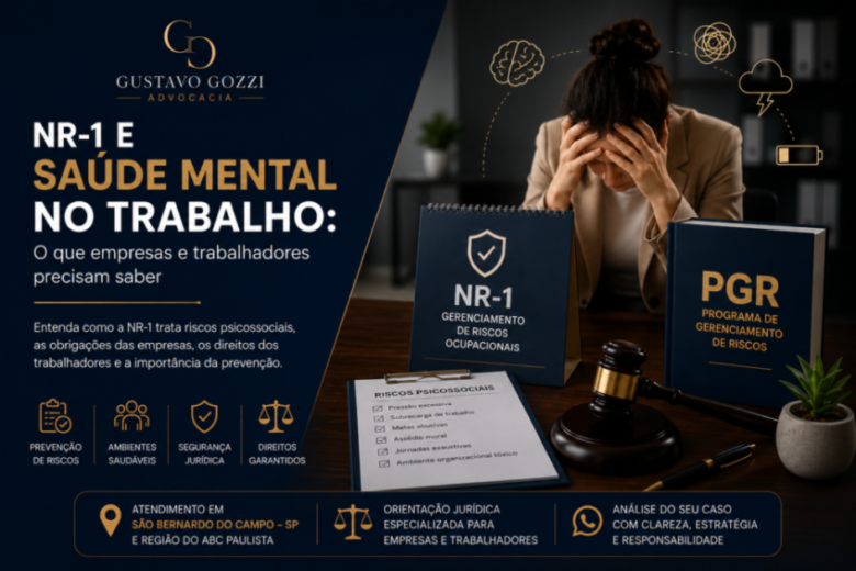 Escritório Gustavo Gozzi - NR-1 e saúde mental no trabalho: o que empresas e trabalhadores precisam saber