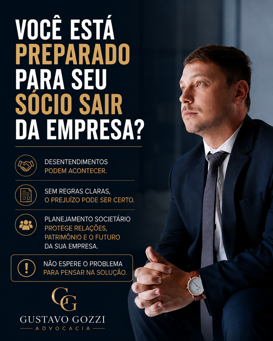 Escritório Gustavo Gozzi - Você está preparado para a saída de um sócio da empresa?