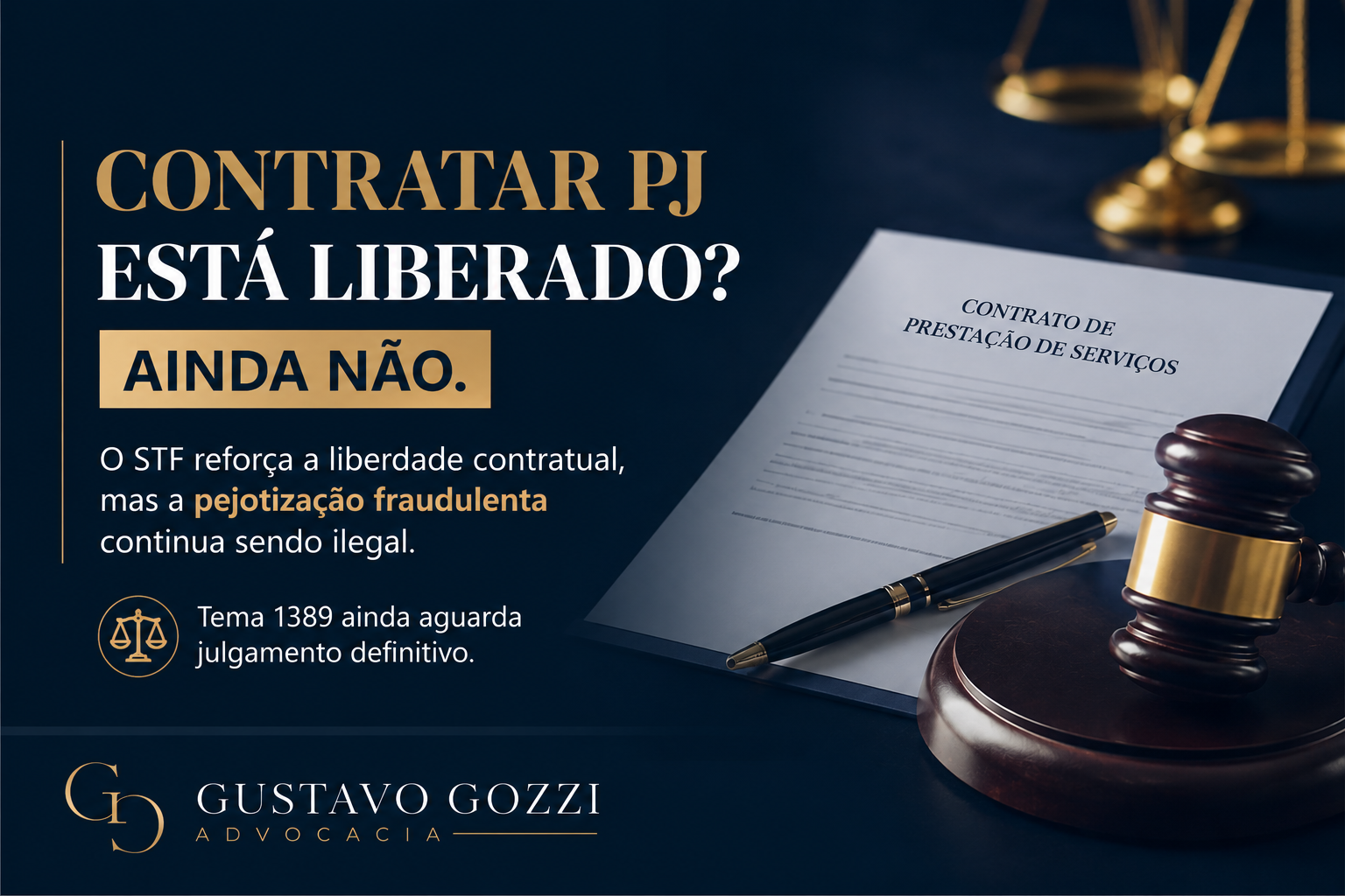 Escritório Gustavo Gozzi - Pejotização em 2026: o que o STF já decidiu (e o que ainda não decidiu)